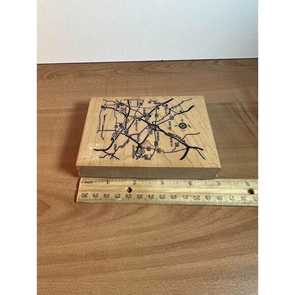 Inkadinakado Dawn Houser Rubber Stamp Travel Map Marsallia Greece - Picture 7 of 7